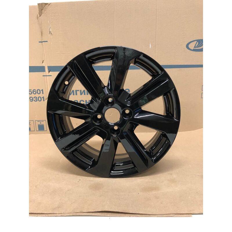 Диск литой 6JxR16H2 Light alloy wheel полностью чёрный глянцевый для Лада Веста 8450038642 1